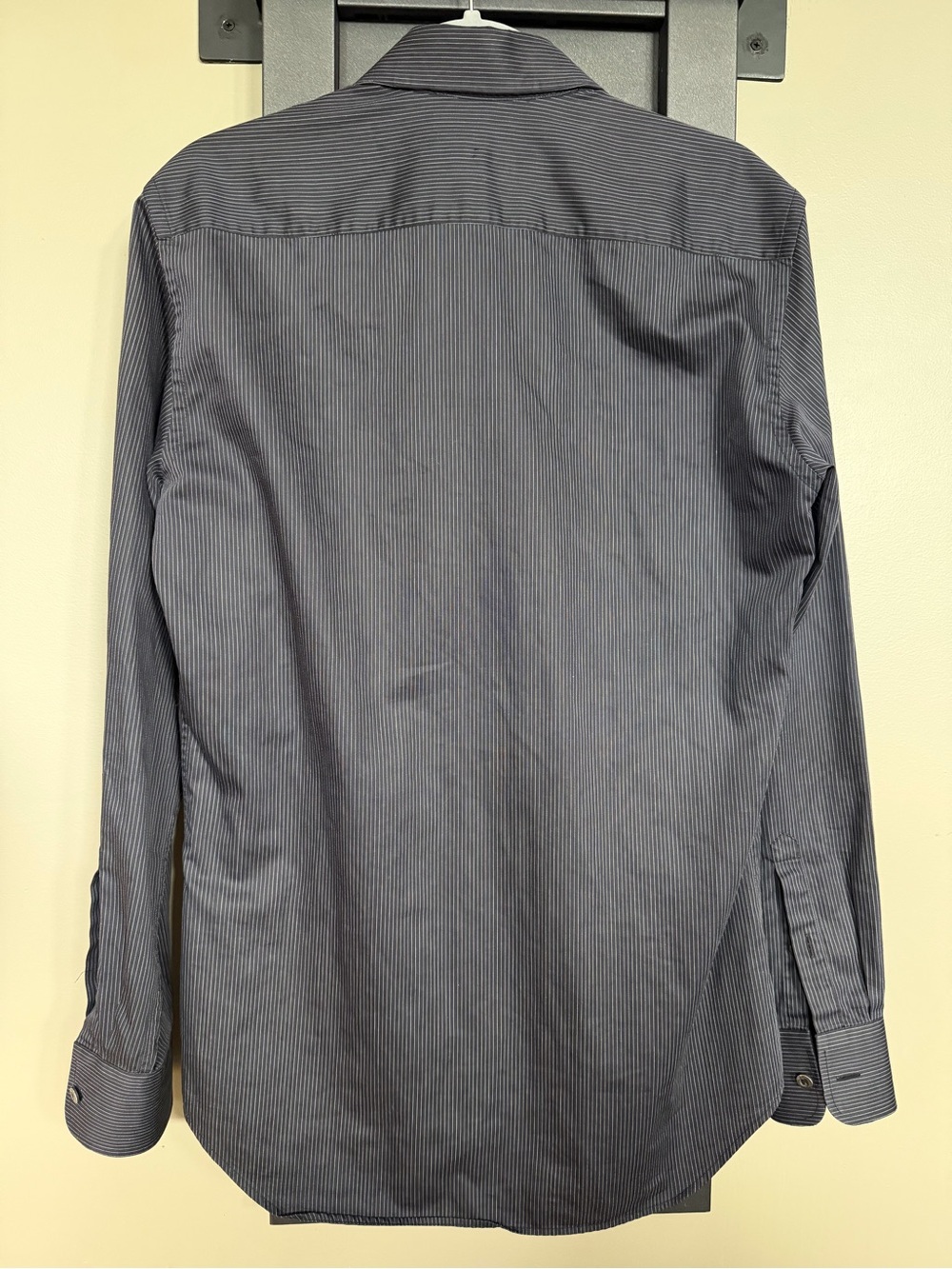 Prada Men’s 38/15 Navy Pinstripe Cotton Dress Shirt Made in Italy - Picture 4 of 7